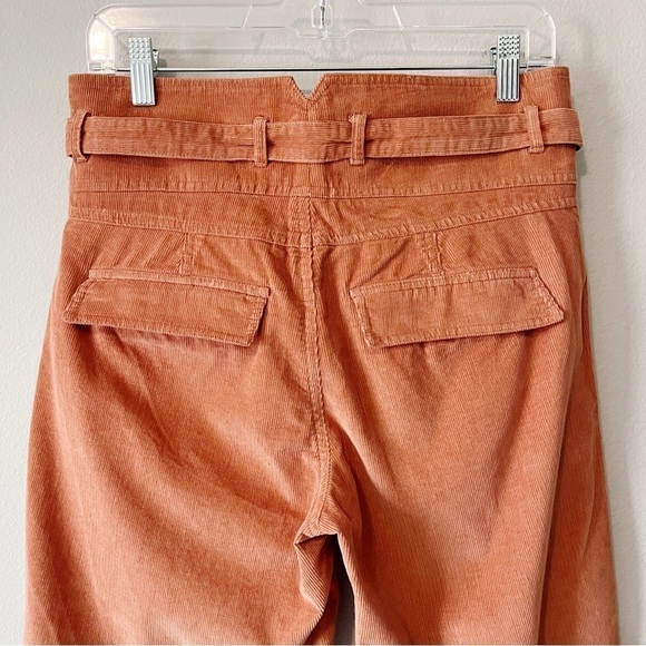 Sundance NWOT Emily Softest Corduroy Crop Pants w/ Tie Coral Size 8 - Picture 11 of 14